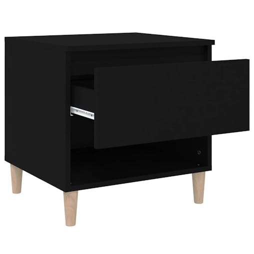 NNEVL Bedside Table Black 50x46x50 cm Engineered Wood