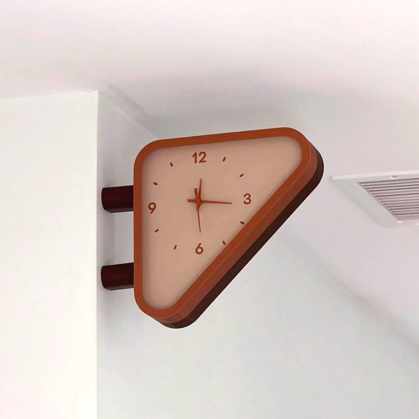 Double-Sided Station Wall Clock | Retro Mid-Century Decor | 3D Printed