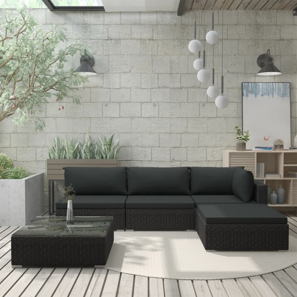 Zestaw Mebli Ogrodowych Wypoczynkowy Sofy Stolik Podnóżek Rattan Na Patio