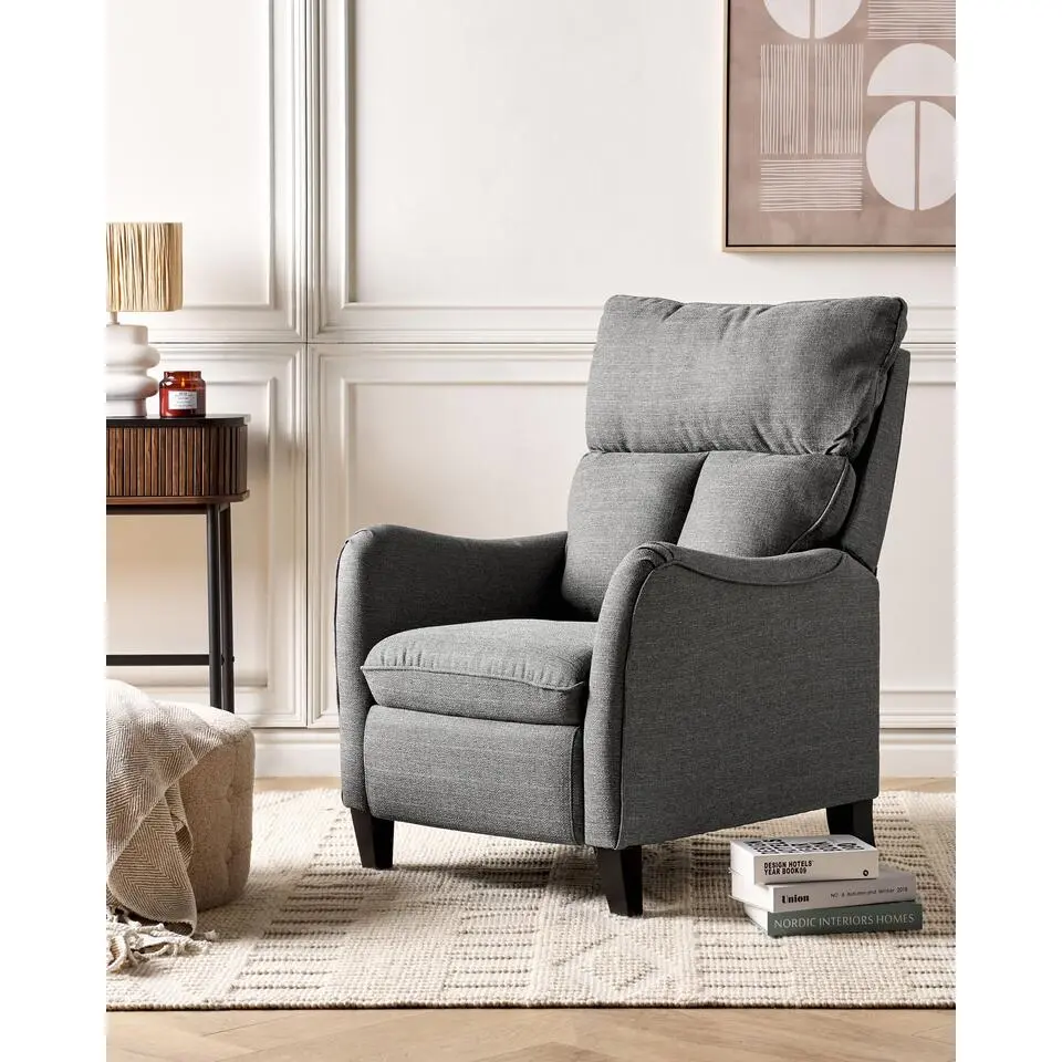 ROYSTON - Fauteuil - Grijs - Stof
