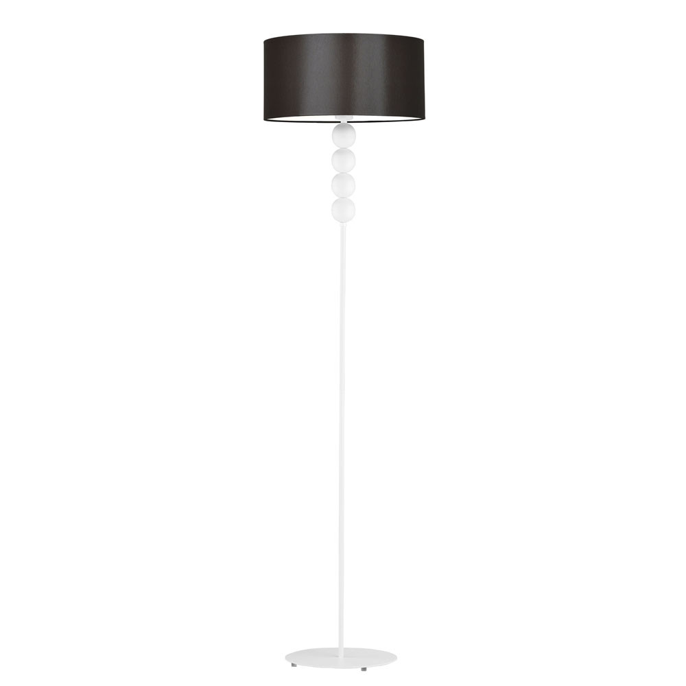 Lampa podłogowa BERMUDY – lampa stojąca ozdobna Biały/Brązowy