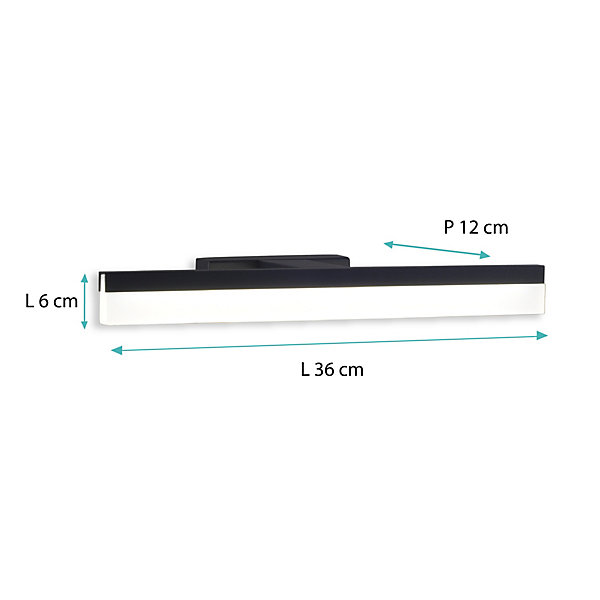 Applique de salle de bain 32 cm noire - Voltman
