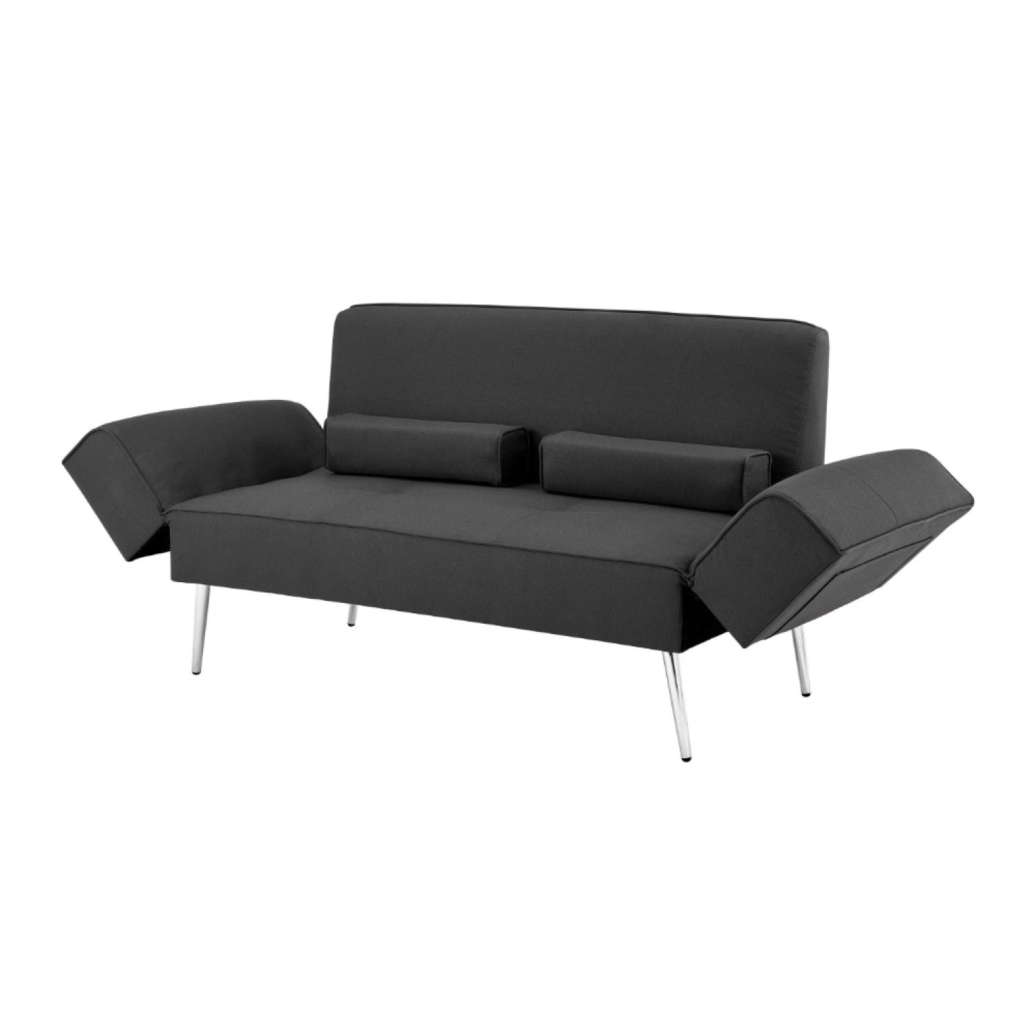 RIGA - Canapé convertible 2 places en tissu gris foncé