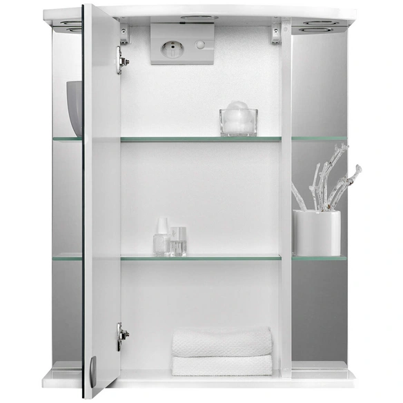 Spiegelschrank, 1-türig, LED, BxH: 55 x 66 cm