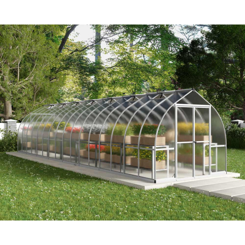 Serre en polycarbonate Bella argentée 22,6 m² CANOPIA