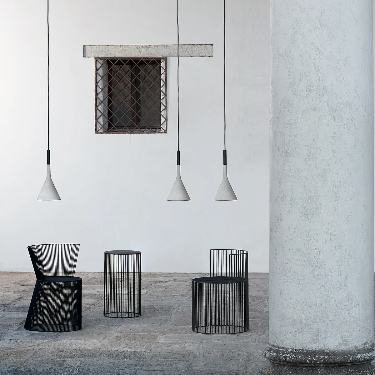 Foscarini - Aplomb LED Außenleuchte, hellgrau