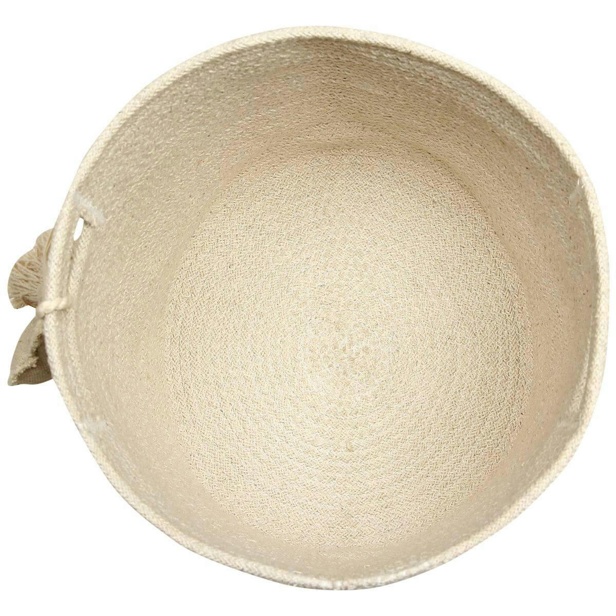 LEAF - Panier de rangement en coton naturel (30 x 30 cm)