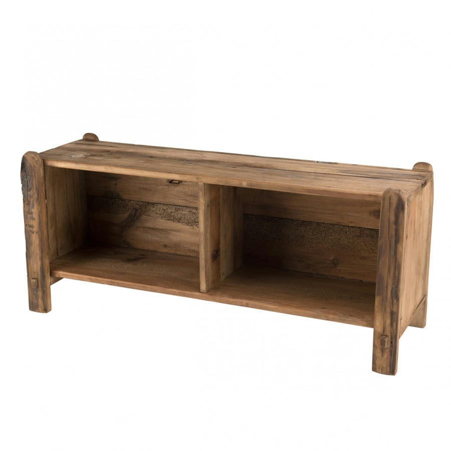 ANDRIAN - Meuble à chaussures 2 niches en pin recyclé