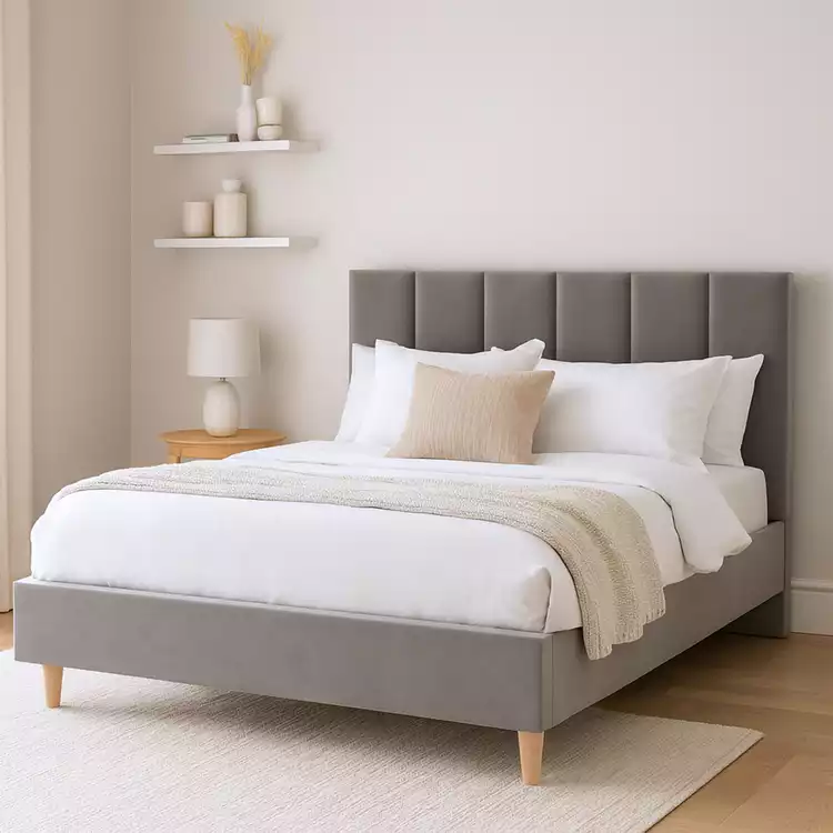 Millbrook PiperDouble Fabric Bed Frame- Grey