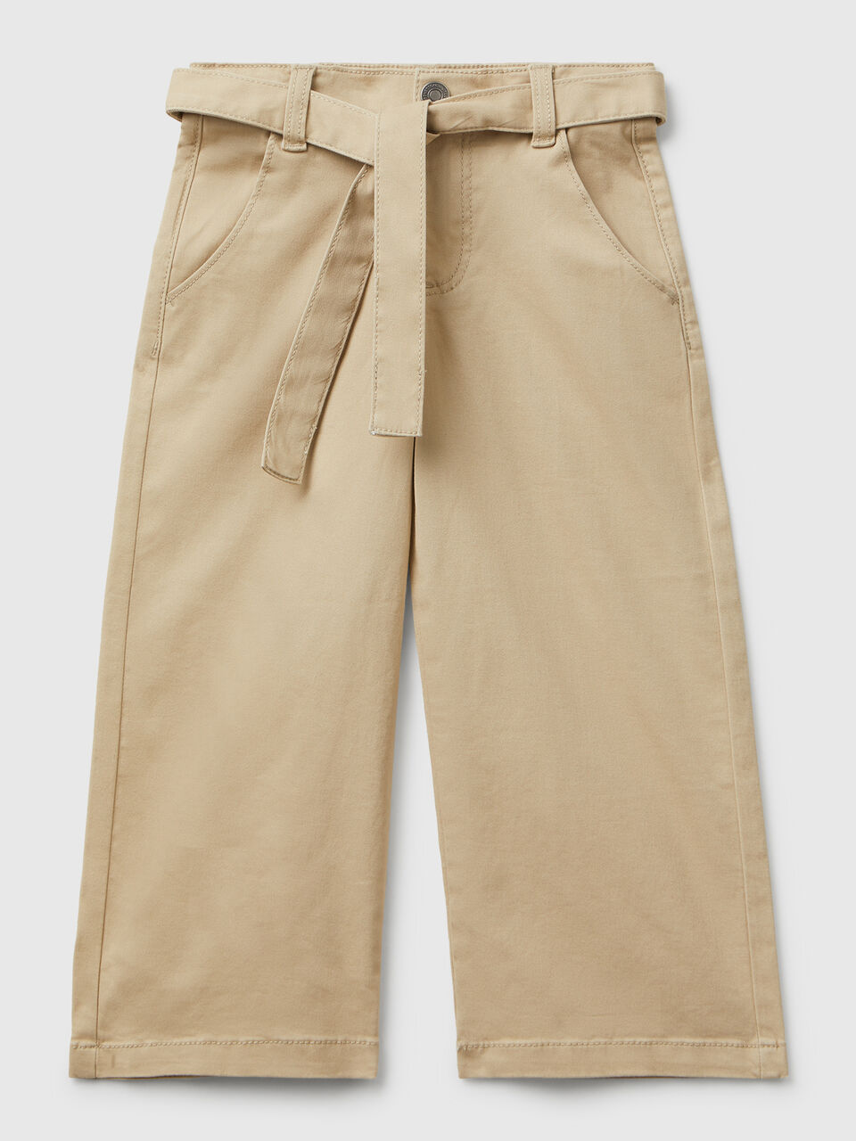 Wide fit trousers with sash