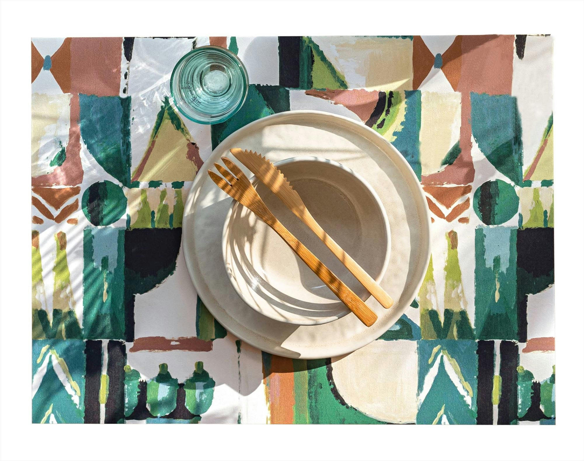 VERTIGOSET - Lot de 4 sets de table 35x47 vert en pvc