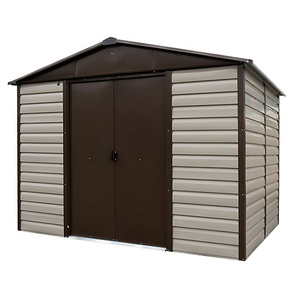 Abri de jardin Yardmaster TBSL en métal coloris beige et marron ép.0,3 mm surface extérieure 7,18 m²