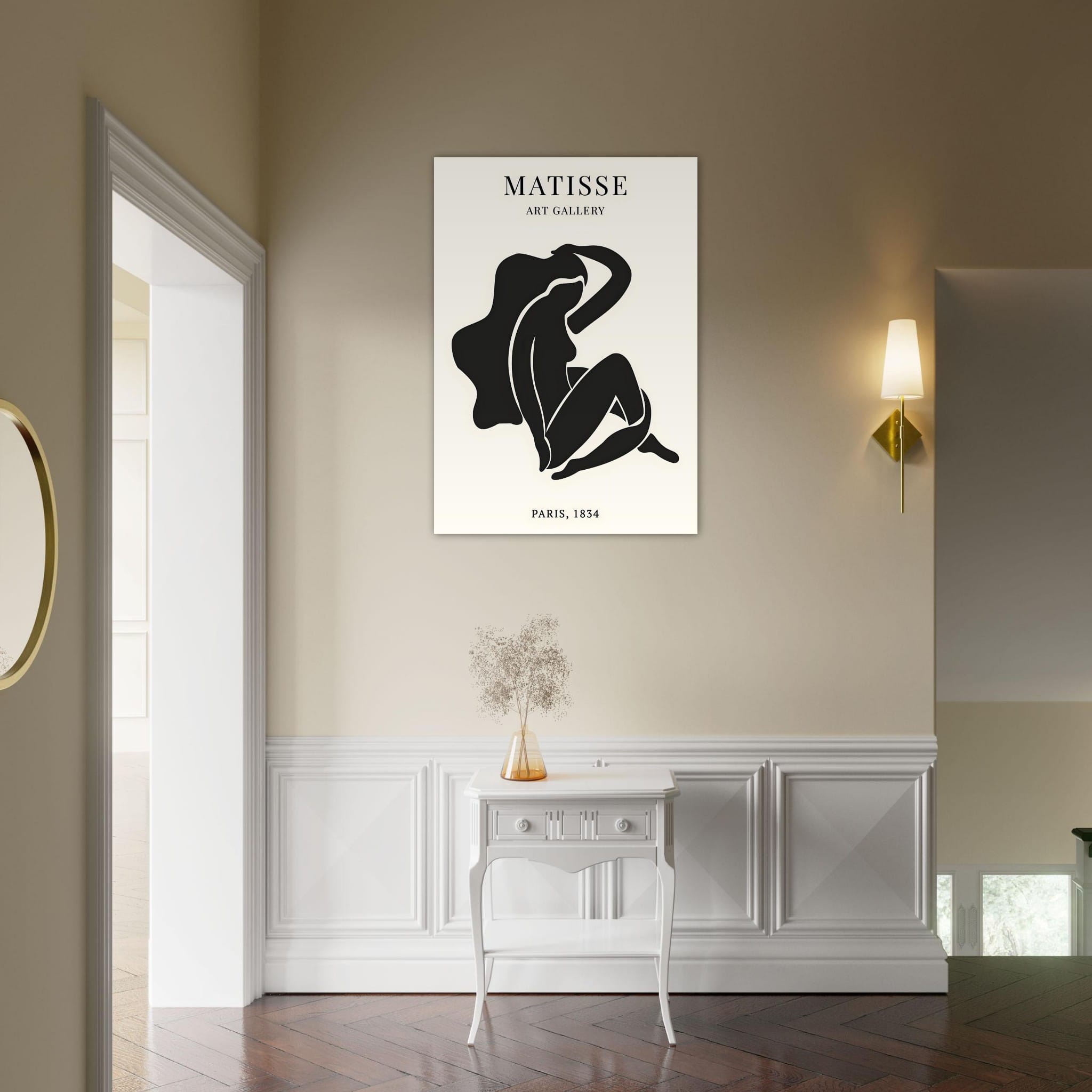 Artfulprints Poster Matisse - Art of a woman  - 70x100 cm - Zwart / Wit
