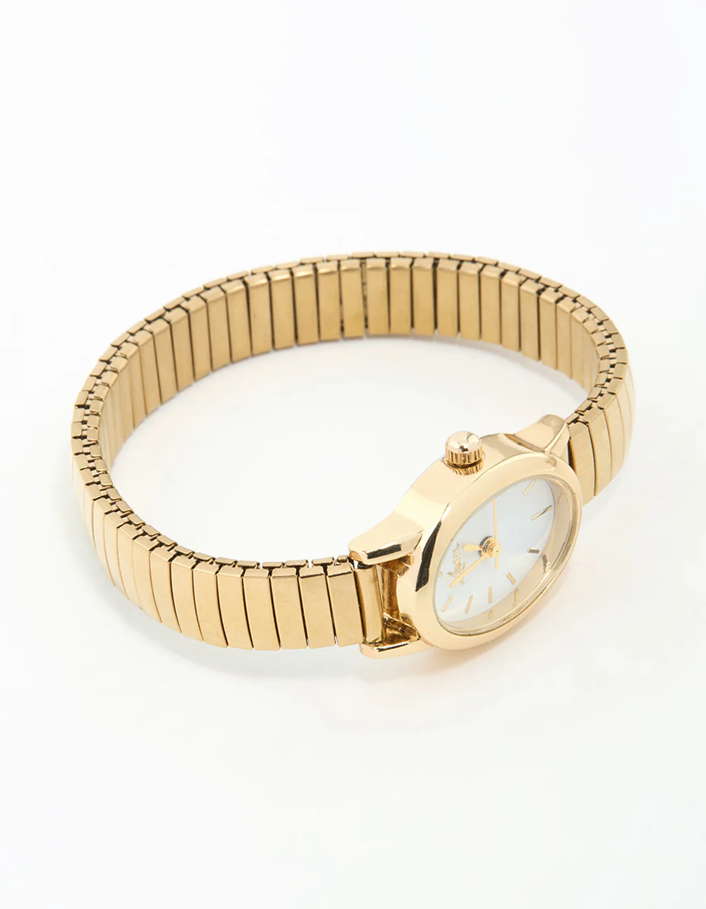 Gold Mini Oval Stretch Watch