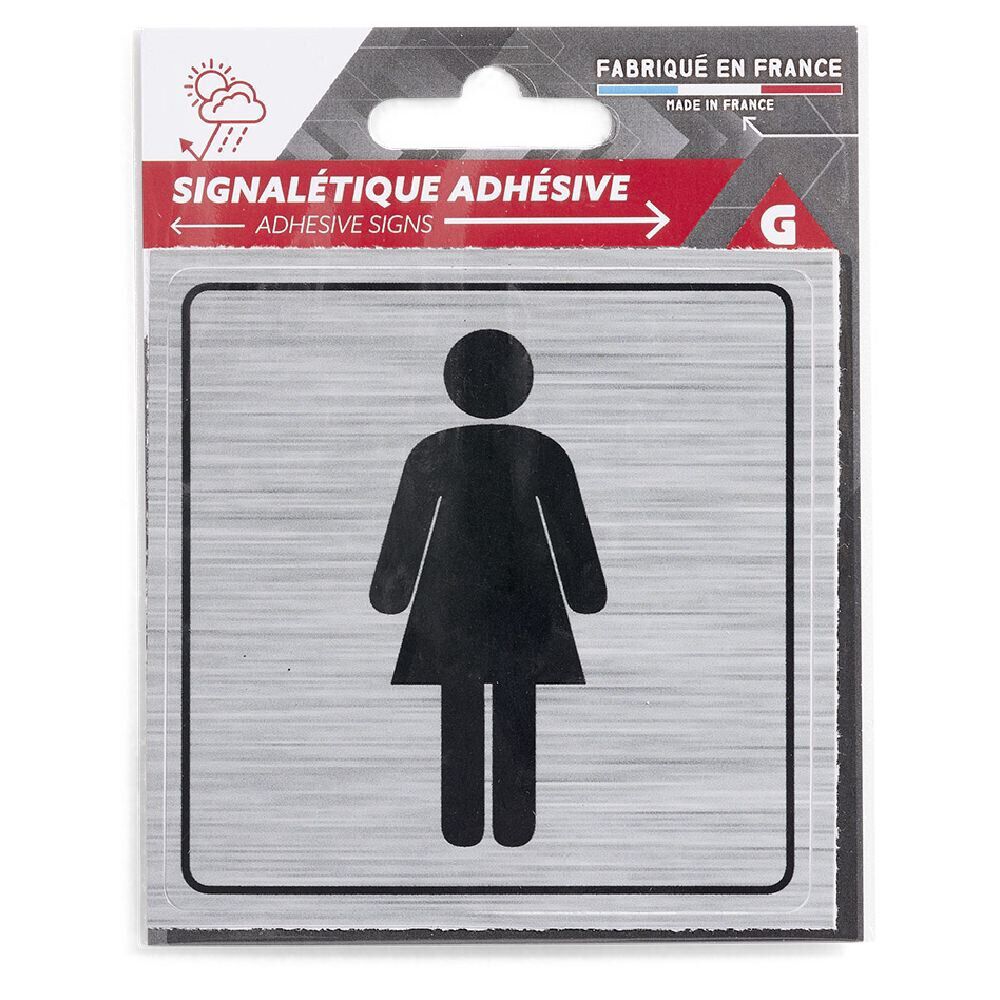 Signalétique adhésive "WC femme" - 8x8 cm