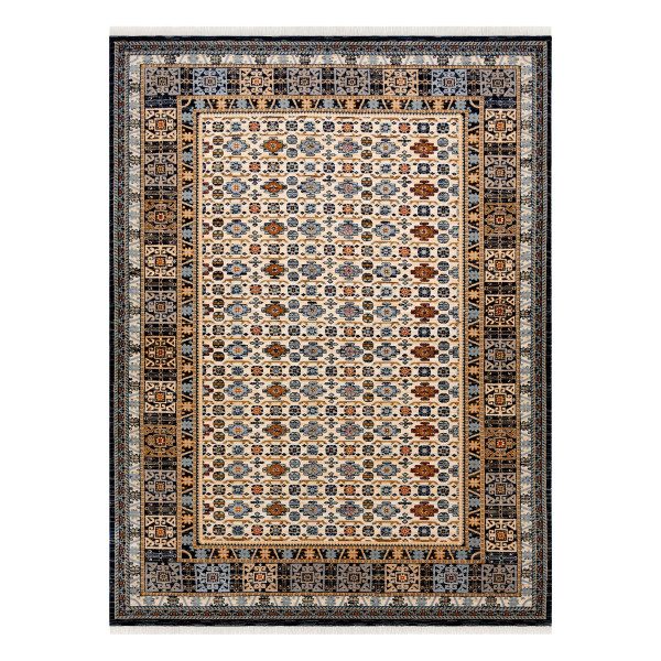 Dywan wełniany KESHAN Frędzle, Ramka orientalny 6428/53551 80x145 cm
