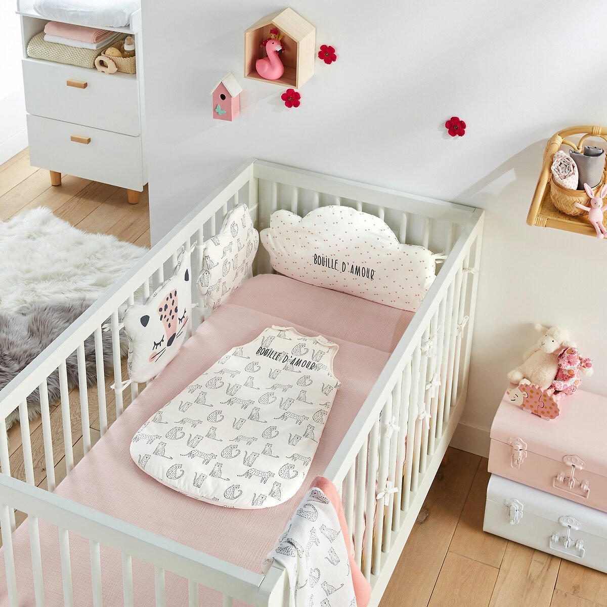 Tour de lit modulable en percale imprimé