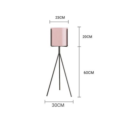 SOGA 80cm Tripod Flower Pot Plant Stand with Pink Flowerpot Holder Rack Indoor Display