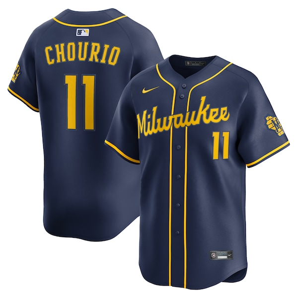 Jackson Chourio Milwaukee Brewers Nike Alternate 2 Limited Jersey - Navy