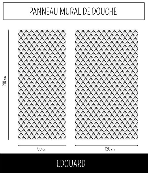 Panneau Mural Alu Douche salle de bain EDOUARD gris et blanc 120 cm x 210 cm Ma Nouvelle Déco