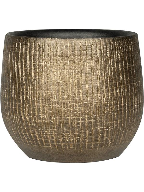 Ter Steege Pot Ryan Shiny Gold 36 cm ronde gouden bloempot voor binnen