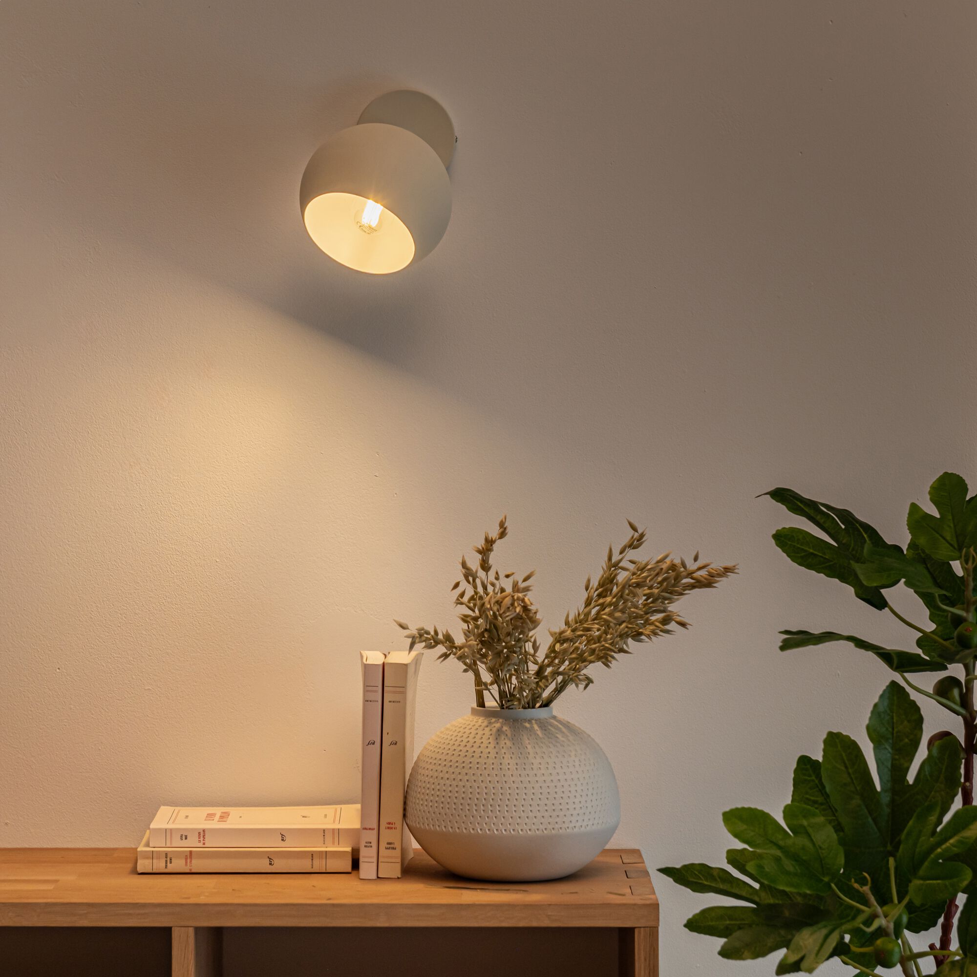 LIANDY - Applique murale électrifiée acier - beige