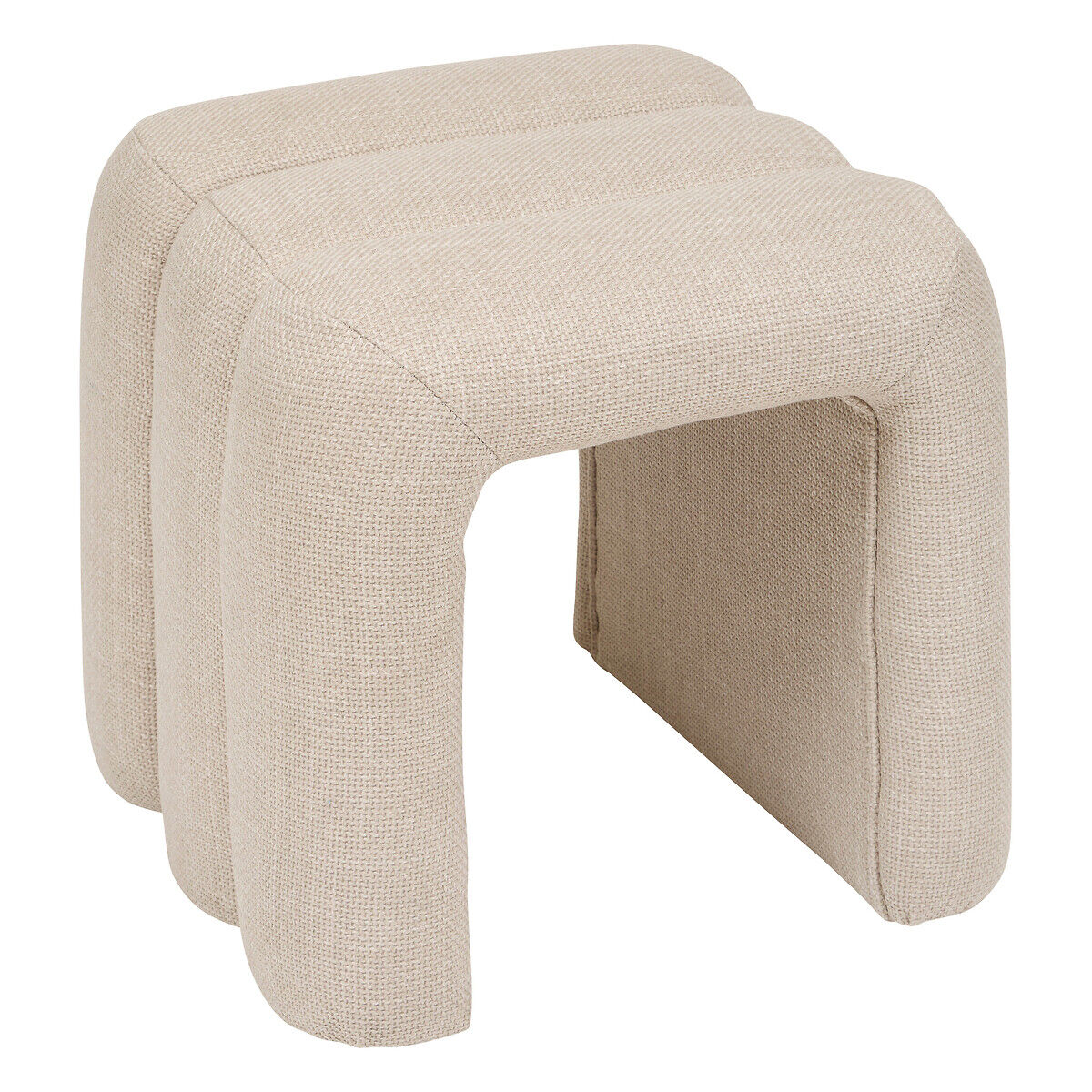 Pufe SISCO em tecido bege
