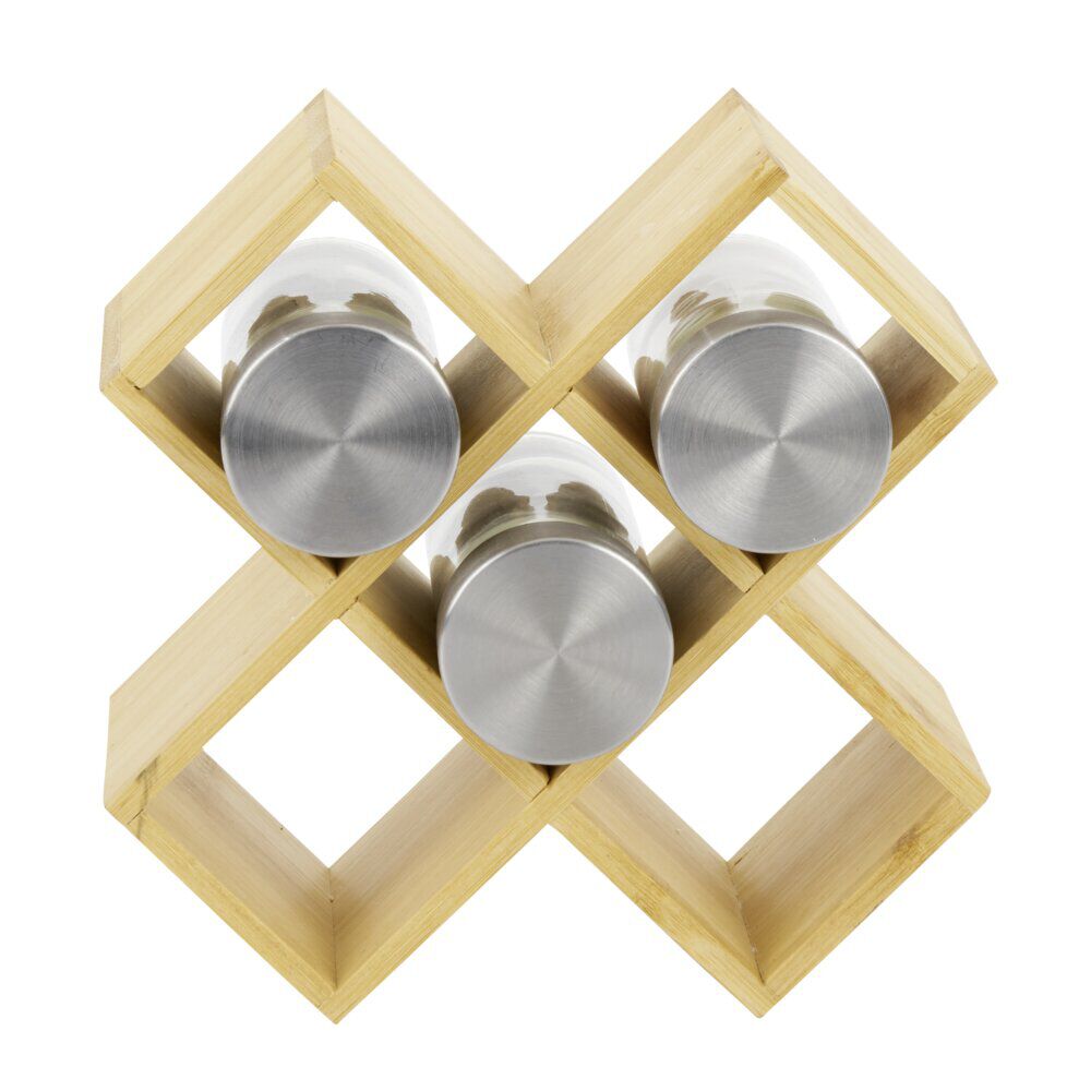Porte épice 5 cases bambou 17x17xH9cm