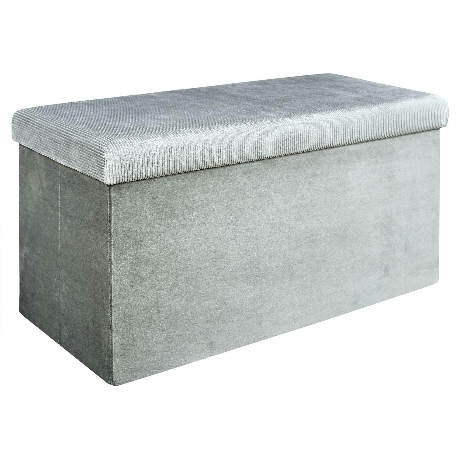 GIULIA - Banc coffre de rangement gris souris