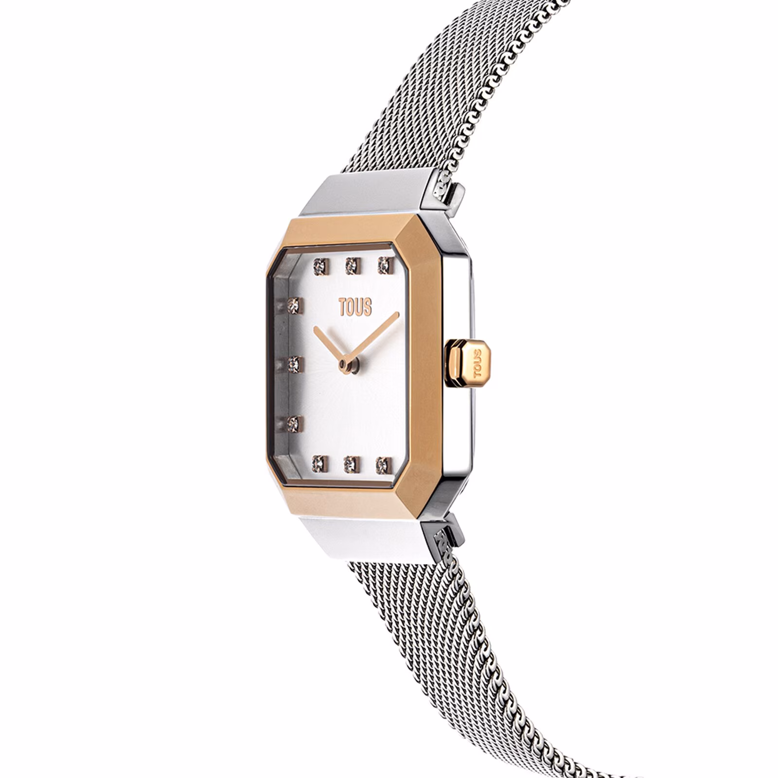 Reloj analógico con acero IPRG rosa y brazalete de acero Karat Squared