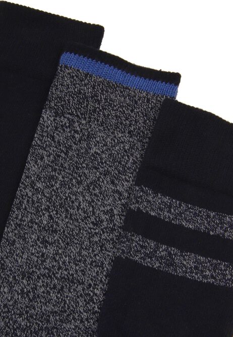 Mens 3pk Navy Knit Boot Socks