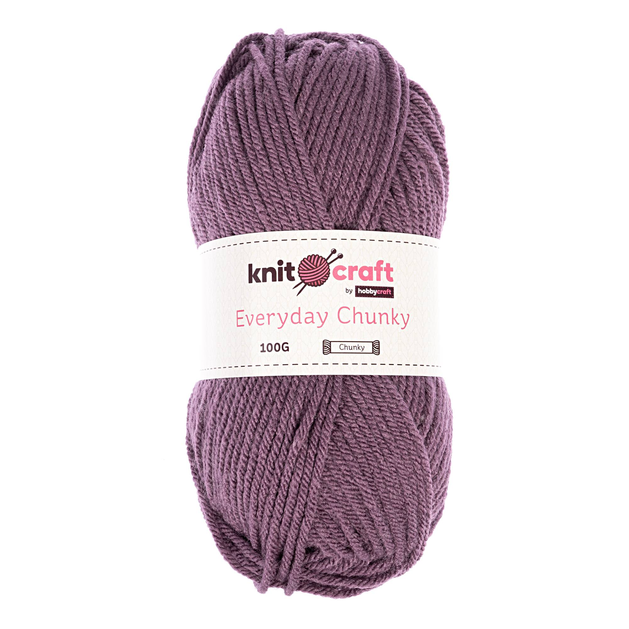 Knitcraft Purple Everyday Chunky Yarn 100g