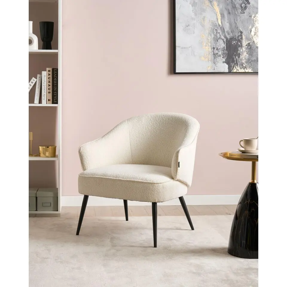 KAYLA - Fauteuil - Off-white - Boucl&eacute;