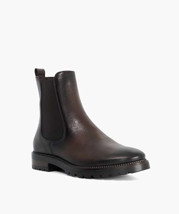 Poema Brown - Cleated Sole Chelsea Ankle Boots