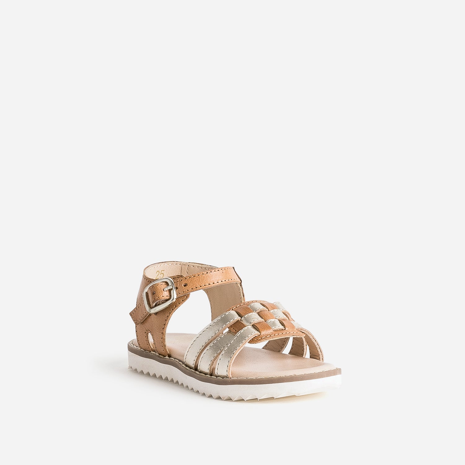 Sandale BUGGY camel et dorée cuir
