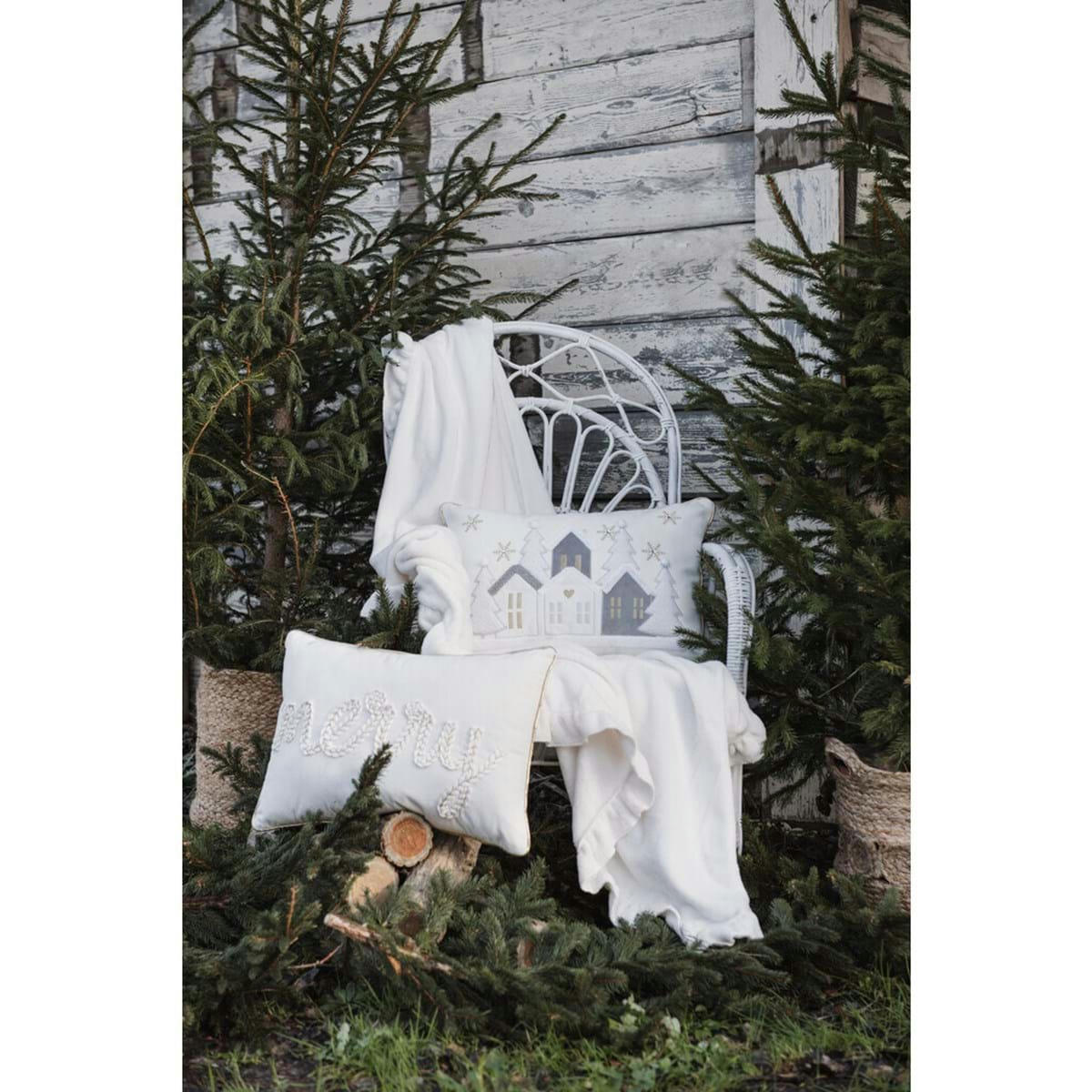 - Plaid en polyester blanc 200 cm