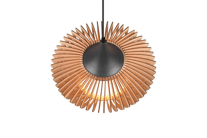 Lampa wisząca COLINO czarna-jasne drewno 1xE27x40W IP20 Trio