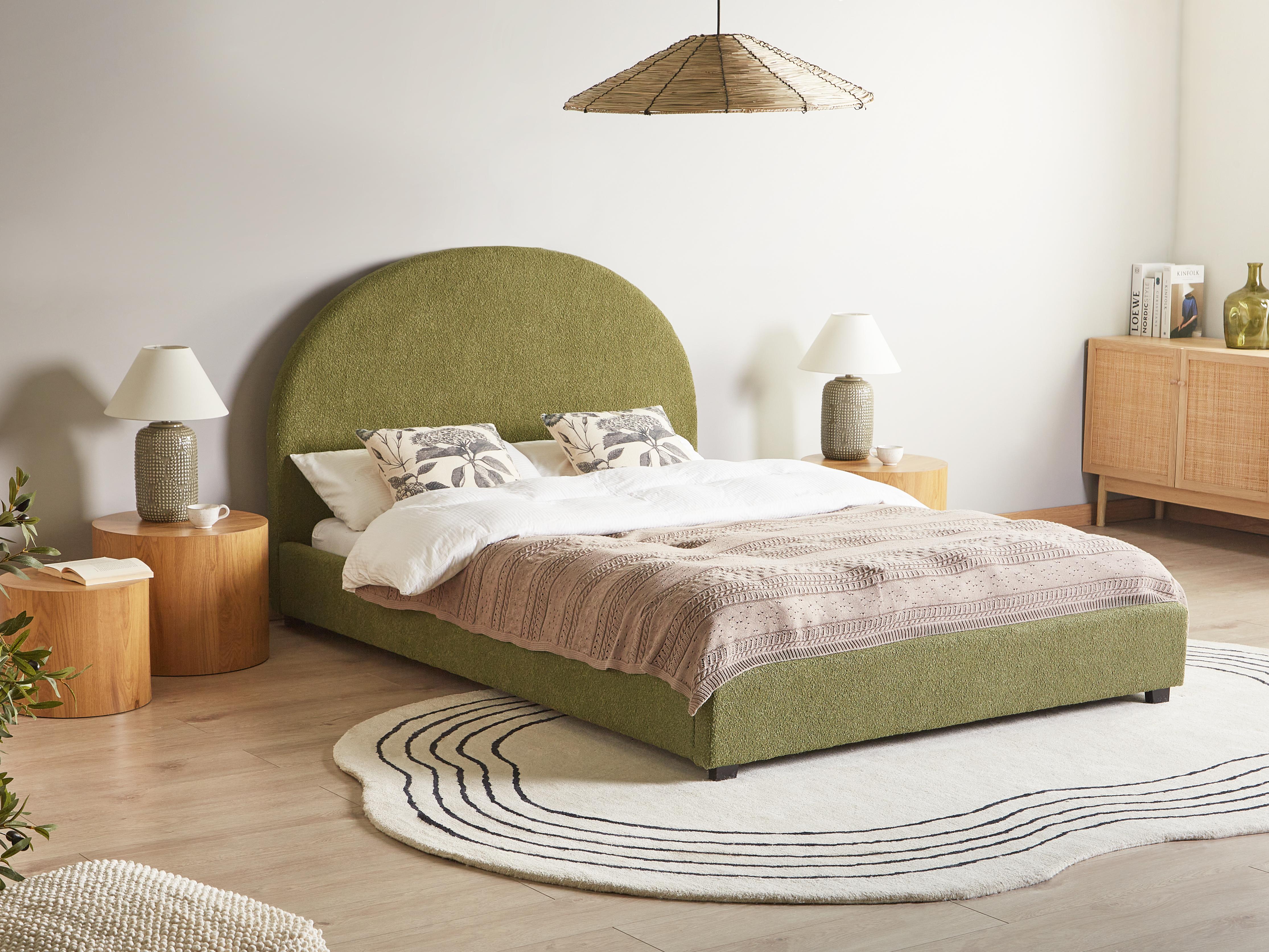 Waterbed Boucle VAUCLUSE 140 x 200 cm (EU Double) Olive Green