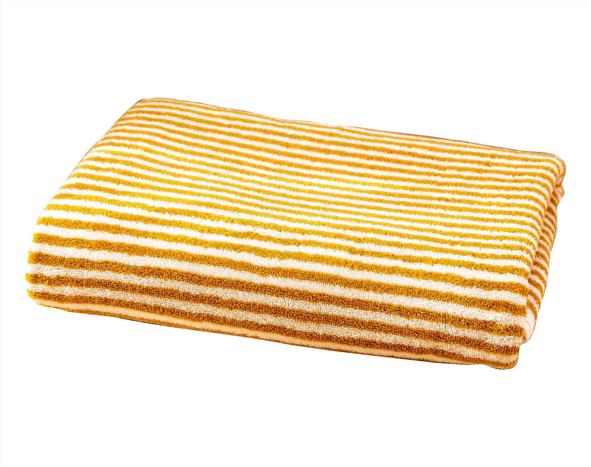 CHARLIE - Serviette de toilette 50x90 jaune ocre en coton 450 g/m²