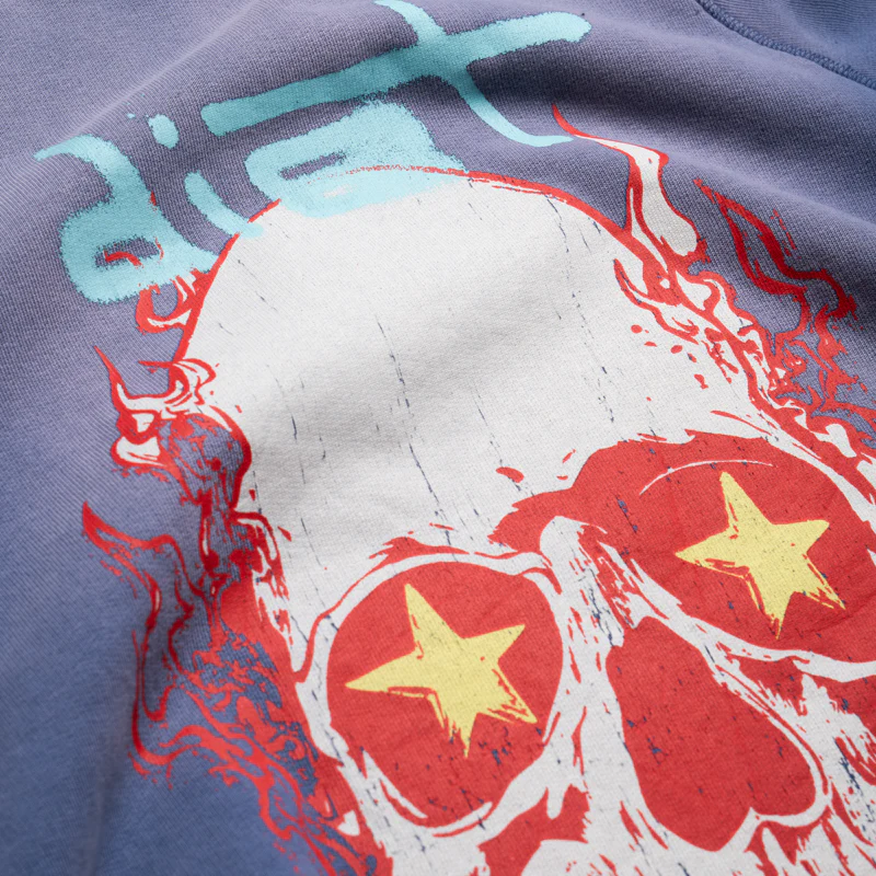 Diet Starts Monday Skull Half Sleeve Tee - Blue
