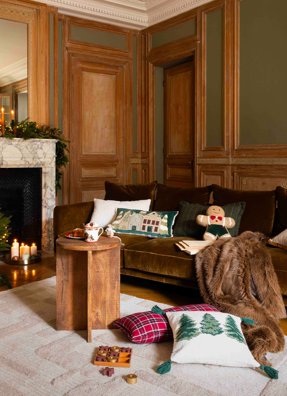 TABLE D'APPOINT EN BOIS DE MANGUIER RUSTIC MARRON