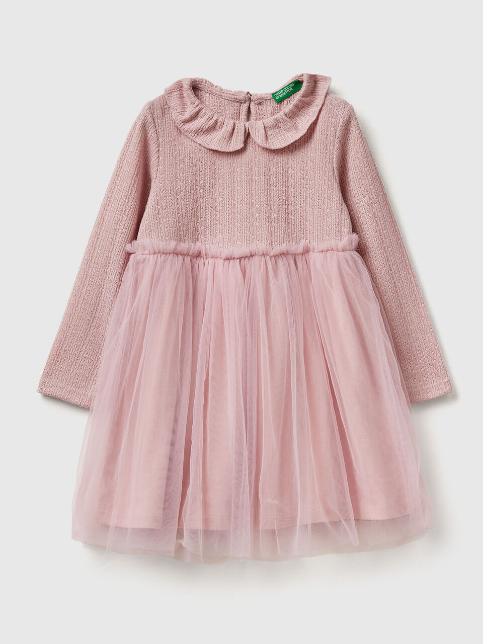 Dress with tulle collar