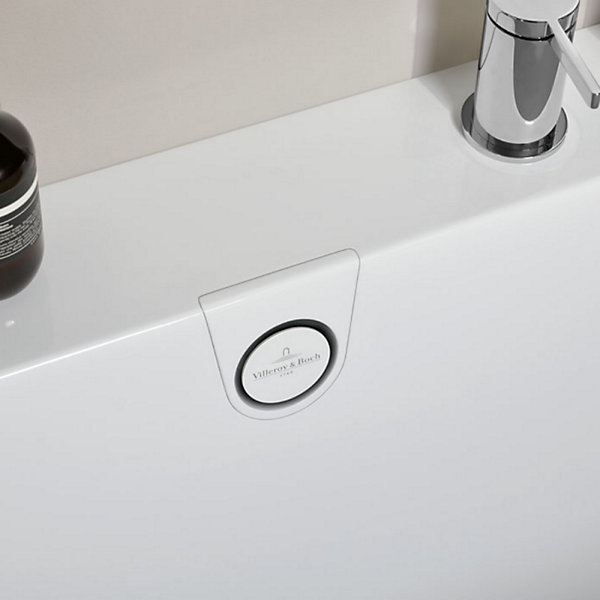 Baignoire murale semi-îlot d'angle VILLEROY &BOCH Oberon 2.1 blanc brillant version gauche