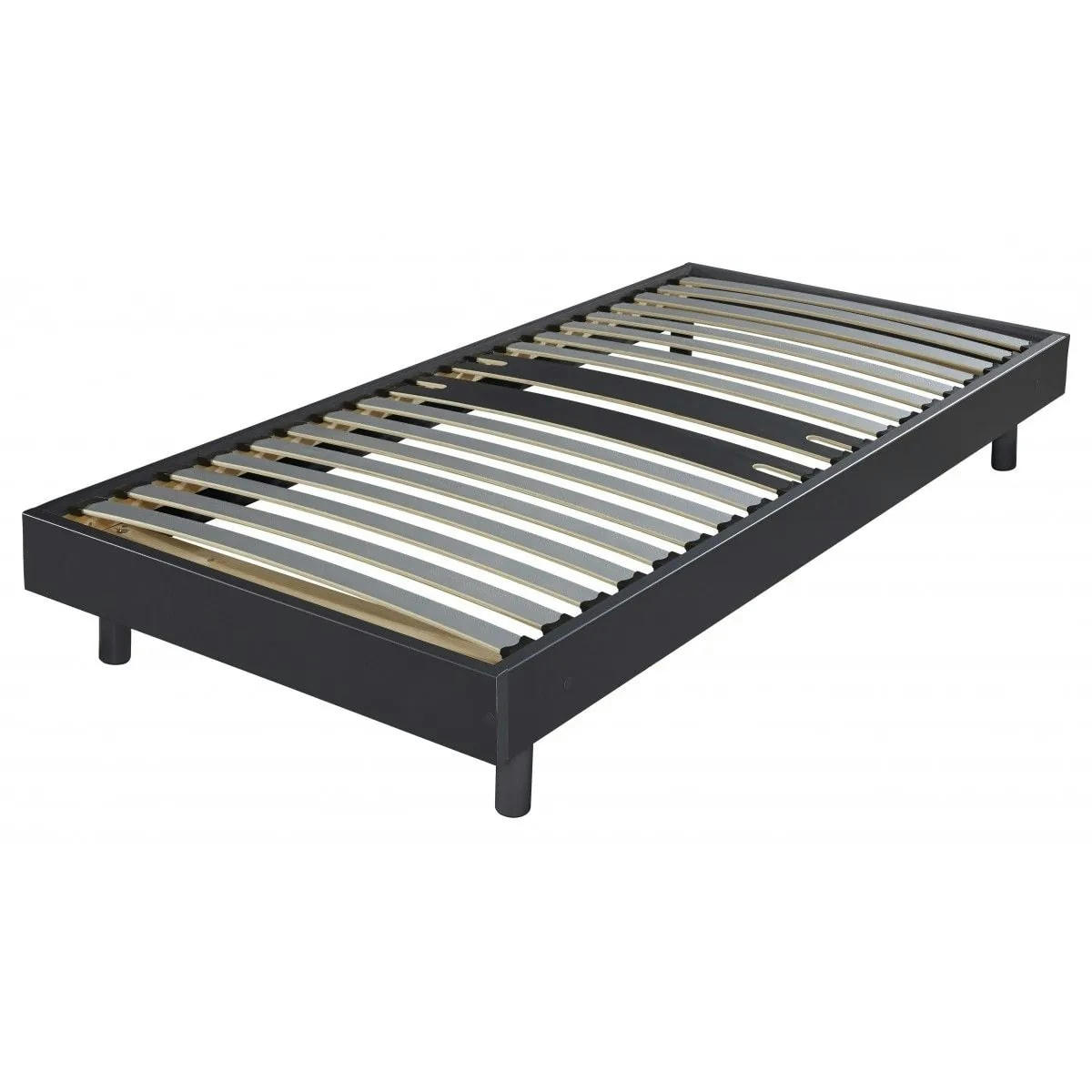 SOMMIER BOIS LATTES MORPHOLOGIQUES - Sommier en bois avec lattes morphologiques et pieds inclus 90 x 190