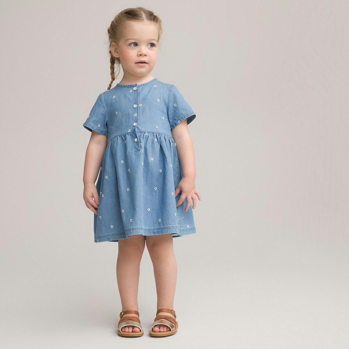 Robe manches courtes en jean