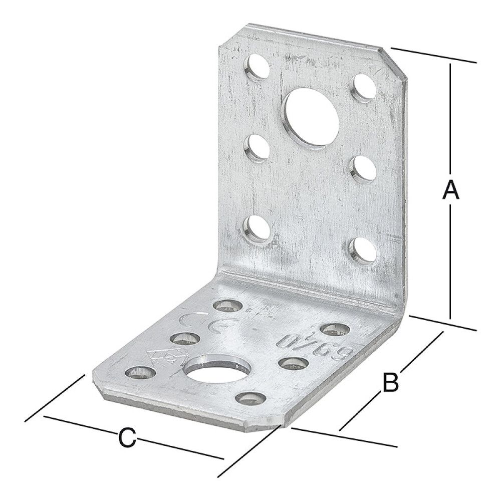 VINKEL VORMANN STÅL GALVANISERT 105X105X90MM