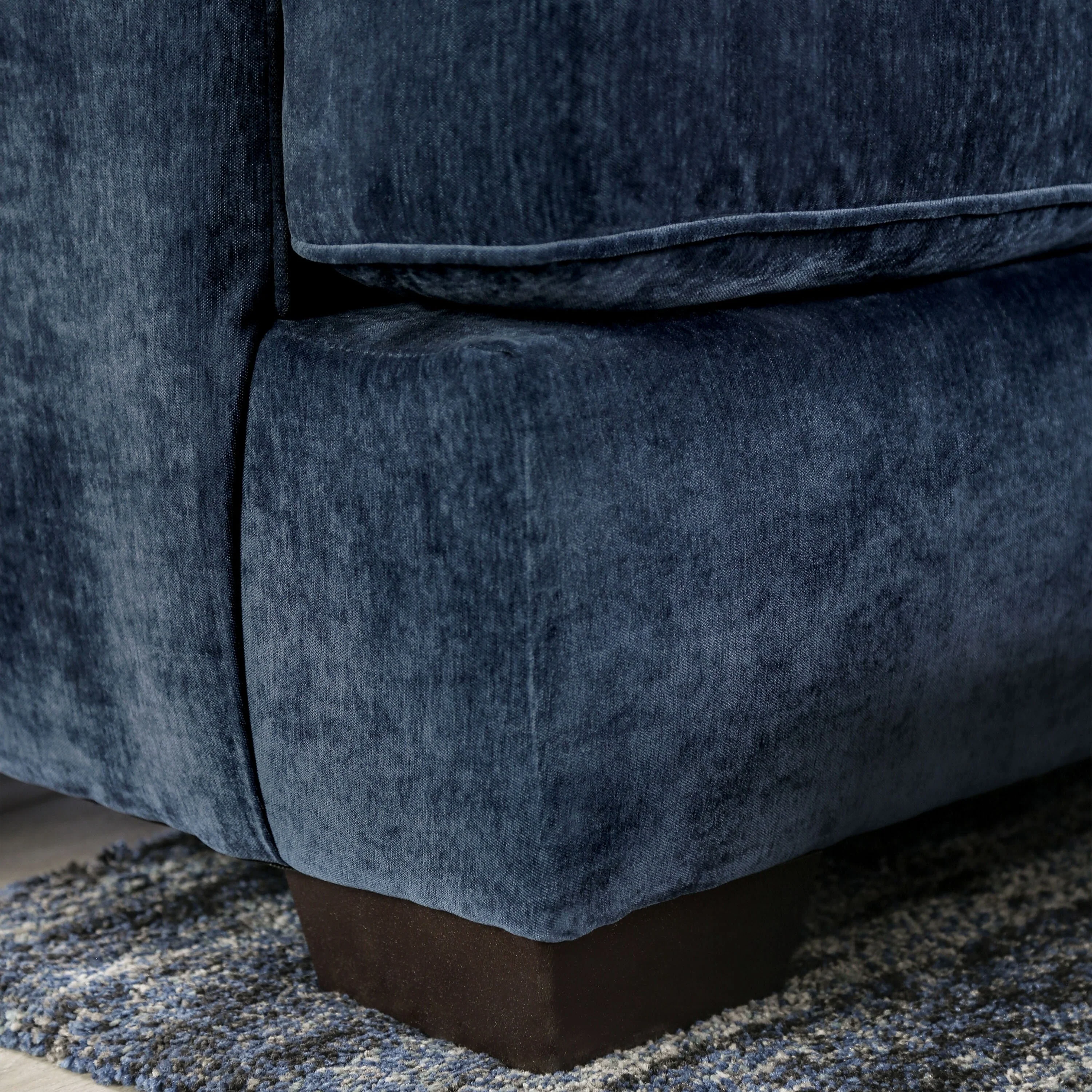 Parthage Contemporary Navy Chenille Sectional by Furniture of America