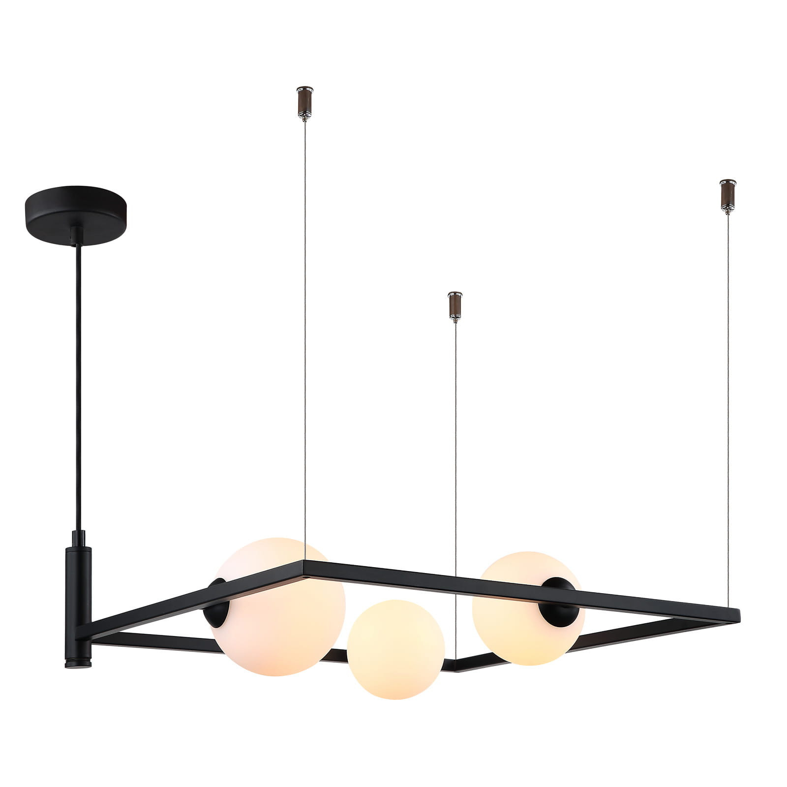 Lampa wisząca czarno-biała Gareth 3xG9x25W wym: 90x49x49 cm Italux