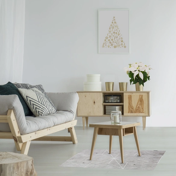 Vinyl Teppich »Concrete«, BxL:68 cm x 68 cm, grau|weiß