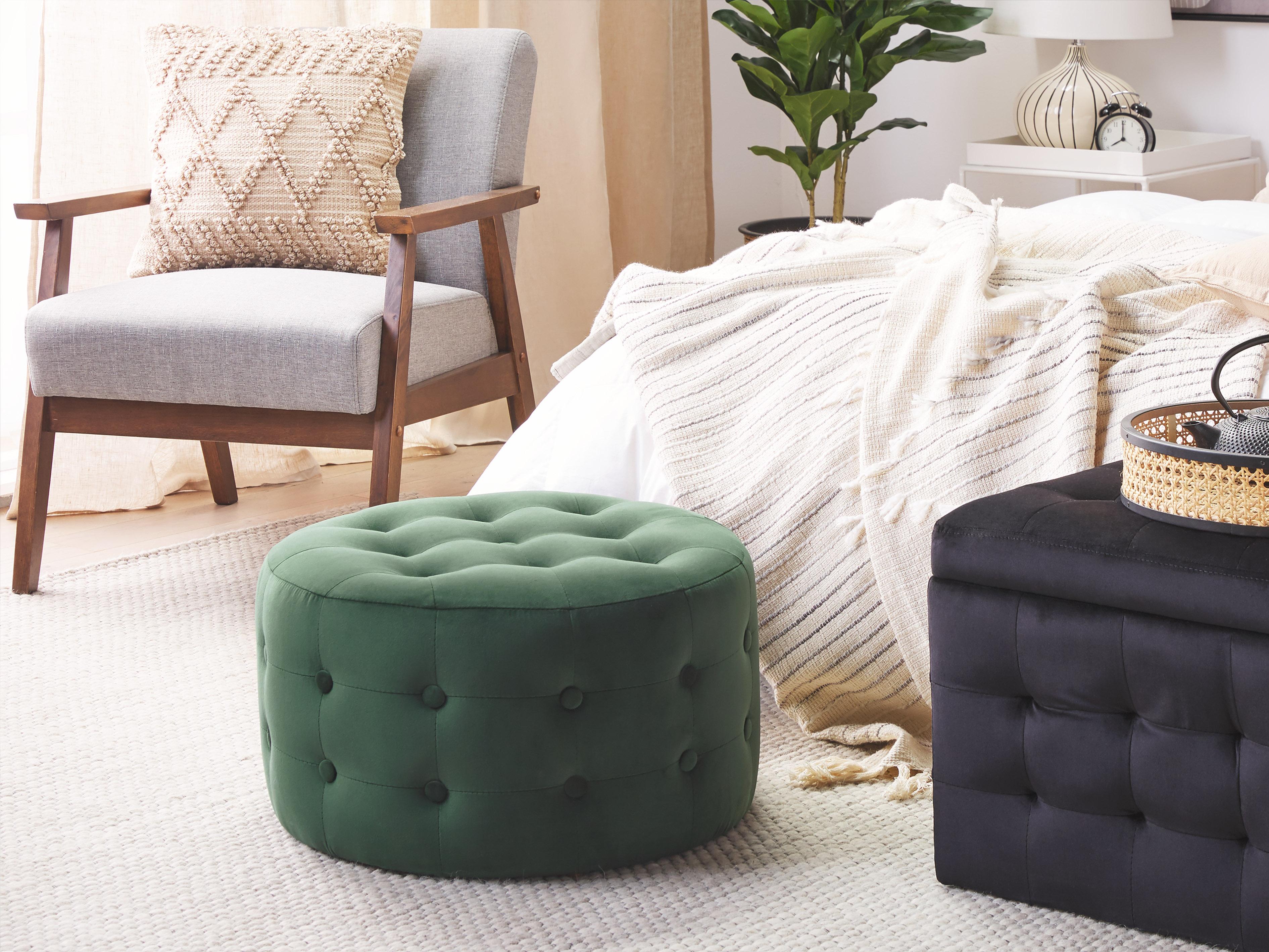 Pouffe TAMPA Velvet Dark Green